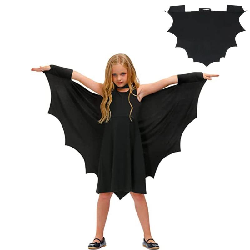 Children Bat Wing Costume Cosplays Halloween Bat Cloaks Dress Up Accessory