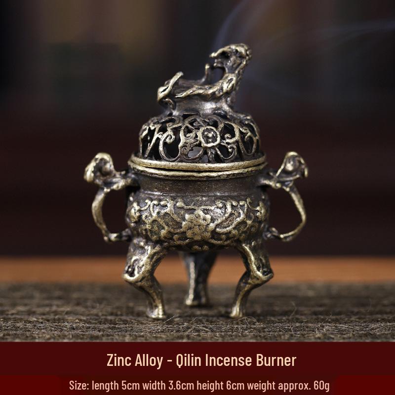 Auspicious Cloud Mini Copper Incense Burner for Indoor Aromatherapy