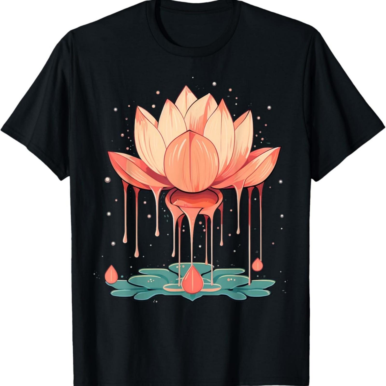 Melting Lotus Flower on Dripping Lotus Flower T-Shirt XXXXXL разноцветный