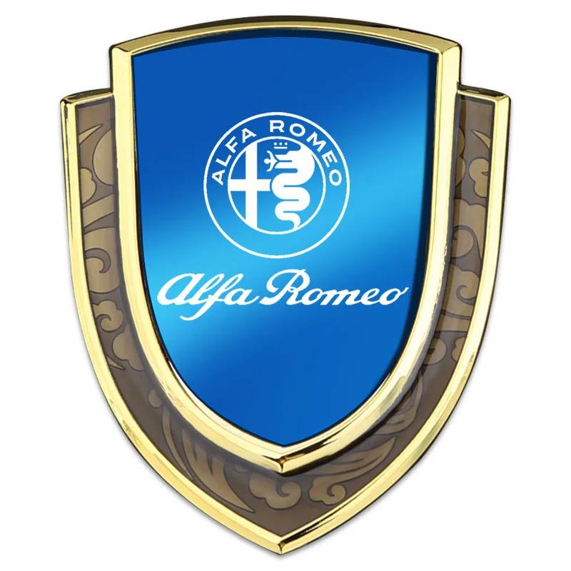 Hub Caps Car Metal Shield Emblem Car Side Fender Body Trunk Badge Sticker For Alfa Romeo Giulietta 159 Mito Giulia Stelvio 147 A CVR1