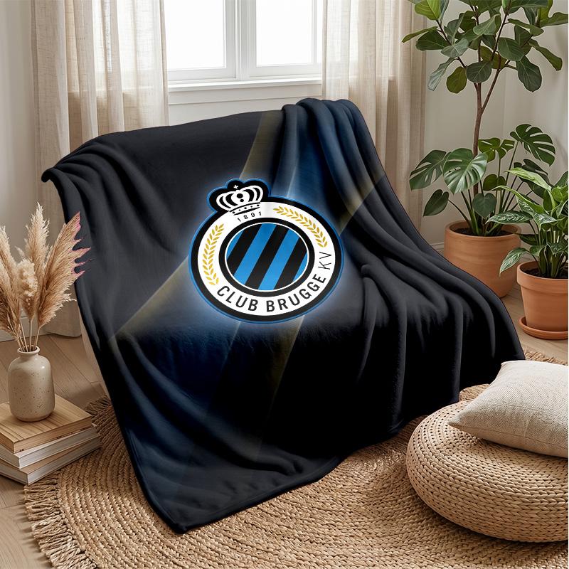Coperta morbida in pile flanella Club Brugge FC Leggera Accogliente Calda Coperta da lancio per Divano Letto Decorazione Casa