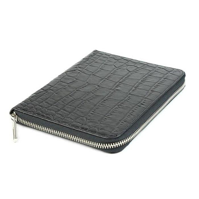 ROMEO Pen Case, Crocodile Emboss Collection, 6-Pen Capacity, RLC37 BK, Black, 180x145x23mm