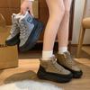 Winter Casual Chunky Platform Snow Boots for Women Non-Slip Faux Fur Lining Short Booties Women's Warm Lace-Up Walking Shoes Running Tennis Sneakers