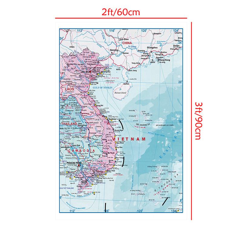 Decoración del Hogar El Mapa de Vietnam Póster de Arte de Pared Decoración Suministros Escolares Herramientas de Educación Geográfica Herramientas de Turismo