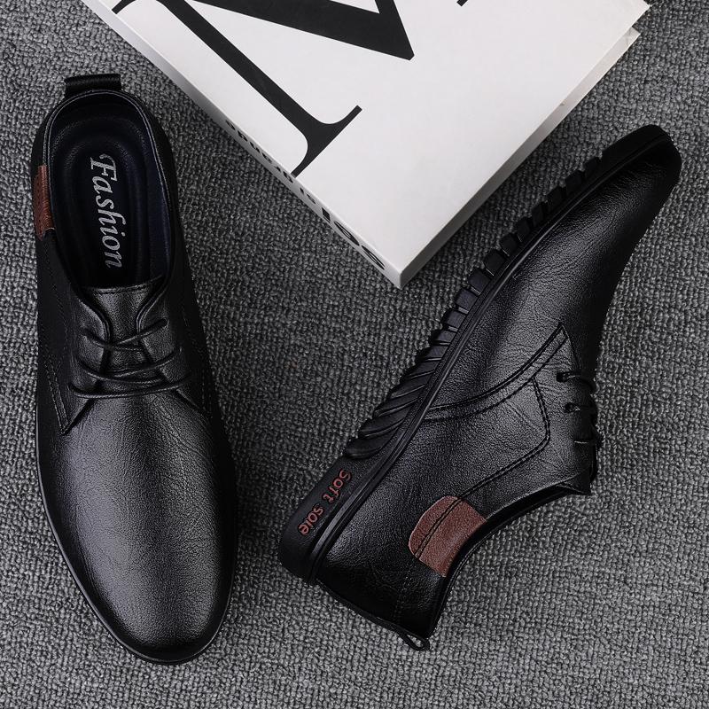 Fashion Spring Autumn Soft Soled Comfortable Oxford Shoes Interview Business Men's Leather Casual Shoes Commuting Men's Driving Shoes