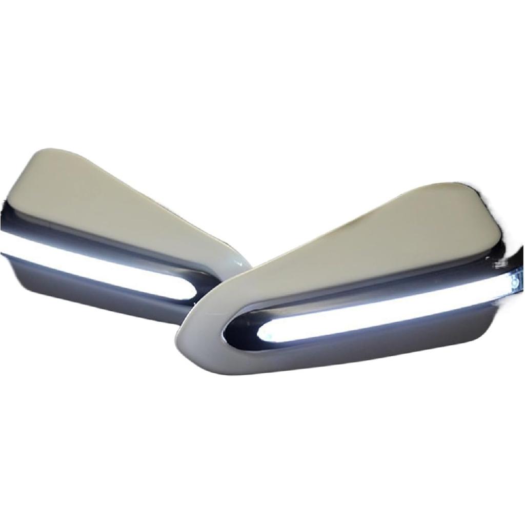 Motorcycle Handguards With LED Lights Motorbike Accessories Modification Protective Gear Compatible With ATV Bike Off(Green)