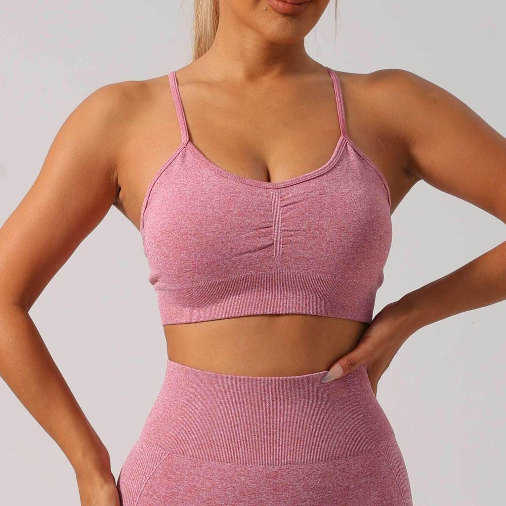 Peach Breathable Elastic Tight-Fit Yoga & Running Fitness Pants Set