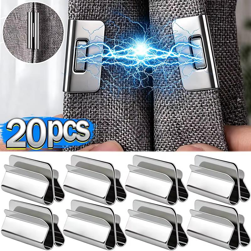 1-10 Pair Magnetic Curtain Clips Nail Free Blackout Closure Clips Keep Curtain Closed Prevent Light Leaking for Bedroom Office