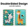 Montessori Wooden Puzzle Baby Games 3D Double-sided Child Puzzle Educational Baby Toys Jigsaw Puzzles For Kids Children Toys