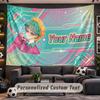 Kpop Demon Hunters Personalized Tapestry Support Custom Name, Wall Art Home Decoration