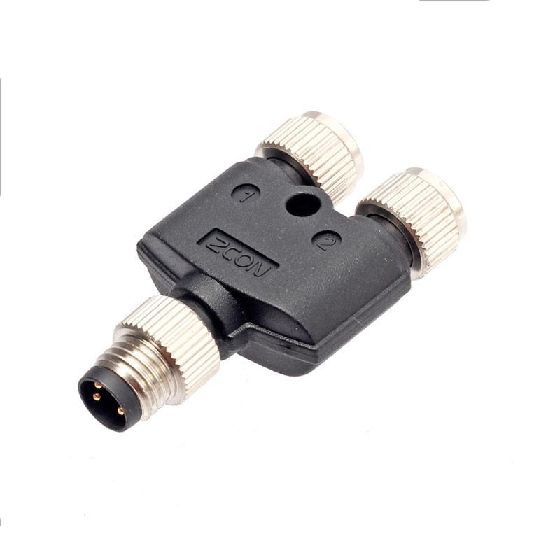 Wasserdichter Y-Typ-Splitter M8 Stecker Buchse Mit 1M Drahtkabel Gewindeanschluss für Kamera Monitor Medizinische E-Bikes
