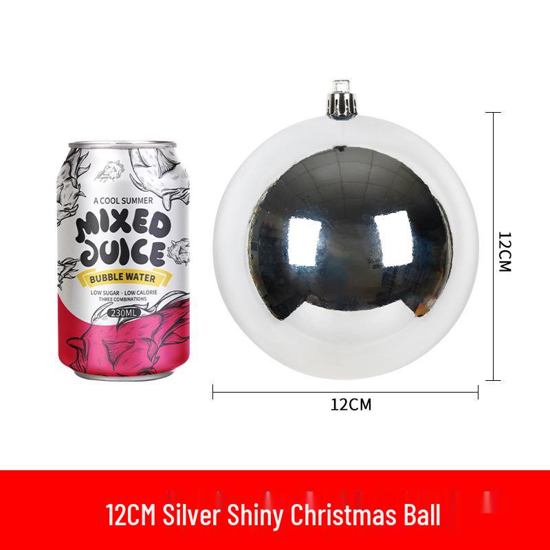 Silver Glitter Christmas Hanging Ornaments: Shiny Plastic Balls 6-30CM for Festive Decorations
