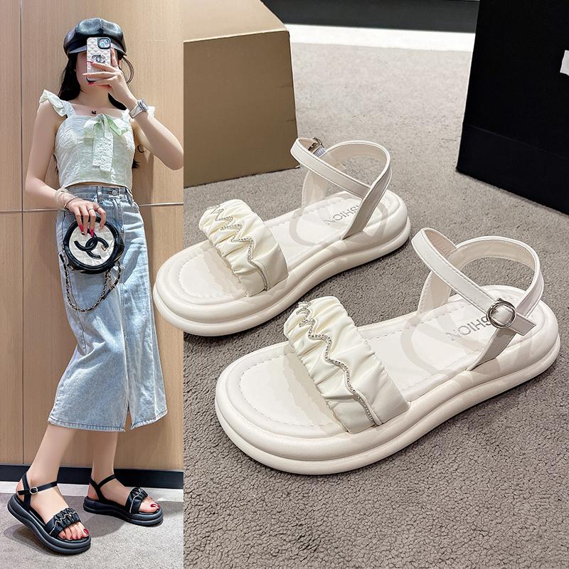Summer Women Gladiator Sandals Platform Cross-toe Sandals Comfortable Muffin Casual Women's Shoes Luxury Sandales Plates