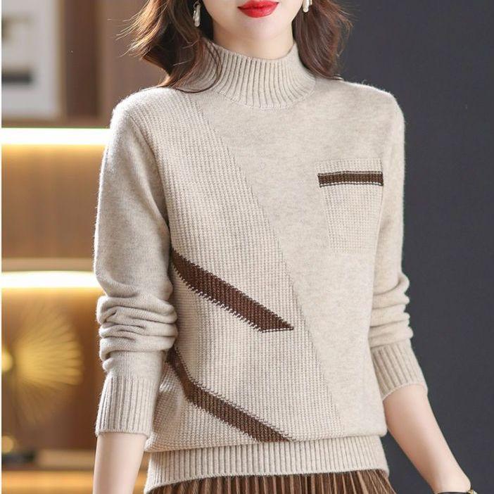 

Женский свитер осень зима с высоким воротом однотонные пуловеры весна теплая тонкая рубашка повседневные женские джемперы M