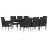 VidaXL Ensemble à manger de jardin 9 pcs noir résine tressée et acier 3203311