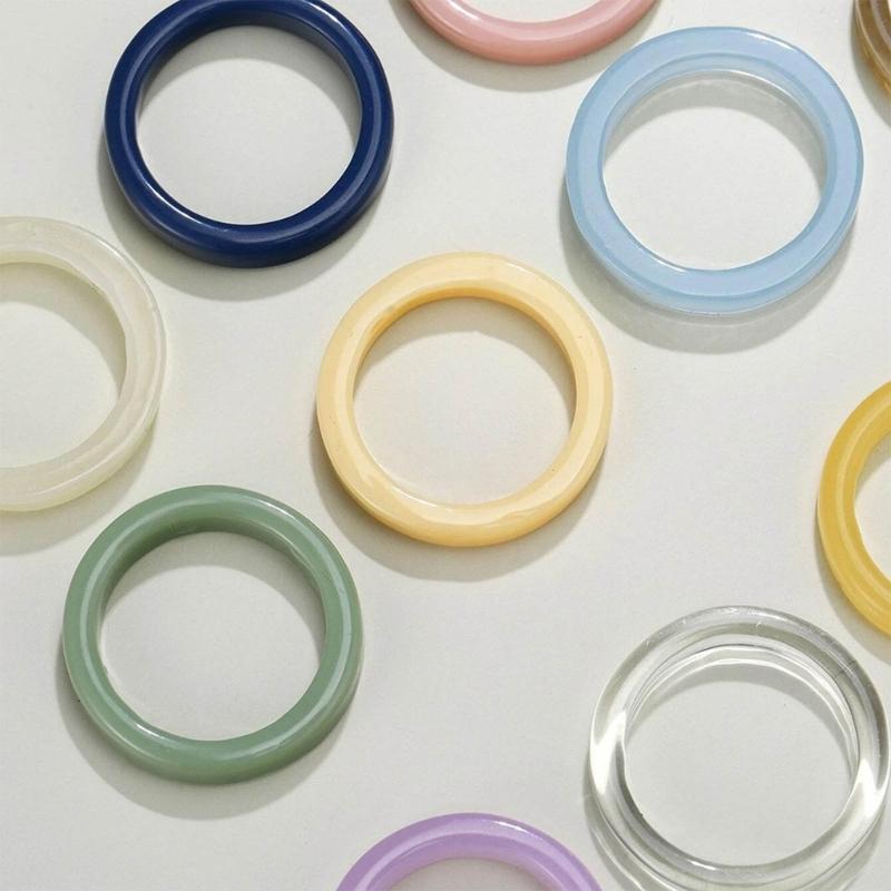 Acrylic Resin Ring Color Ring Fashion Y2K Style Accessory Jewelry Fans Gift DIY Finger Rings Ornaments Simple Ring