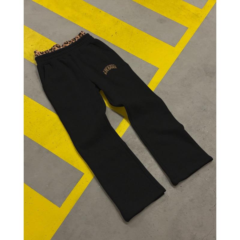 2025 Unisex Y2K Leo-Print Besticktes Hoodie- und Hosen-Set