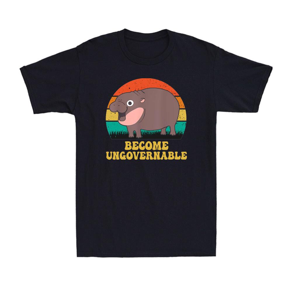 Become Ungovernable Funny Baby Hippo Moo Deng Funny Saying Vintage Men s T-Shirt S разноцветный