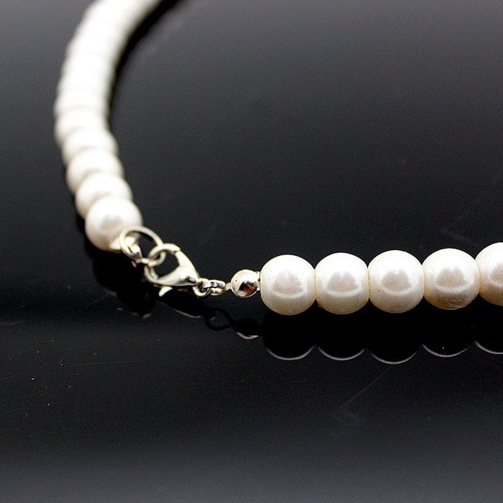 Women Oblate Cultured White Pearl Freshwater 7-8mm Necklace