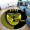 Beitar Jerusalem FC Wappen Benutzerdefinierter Name Runder Teppich Teppich für Wohnzimmer Schlafzimmer Sofa Spielzimmer Dekor Rutschfeste Fußmatte
