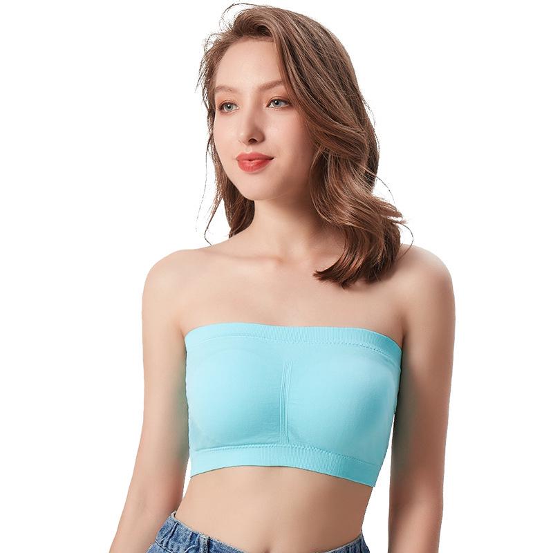 Plus-Size Wireless Double-Layer Bandeau Camisole with Removable Pads