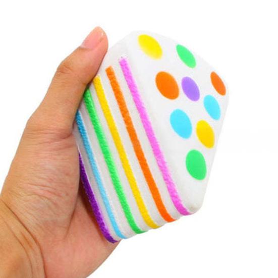 Colorful Dot Cake Squeeze Toy Stress Relief Simulated Cake Pinch Toy Focus Aid Anti-anxiety Fidget Cake Hand Relaxation Toy