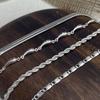100% Solid 925 Sterling Silver Metal Bracelet for Women Vintage Handmade Simple Chain Bracelet Birthday ChristmasGift