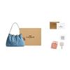 Coach Kette 35 Rautenmuster Kette Schultertasche Denim Groß Damen Schultertasche Blau CDC02-IMTYV