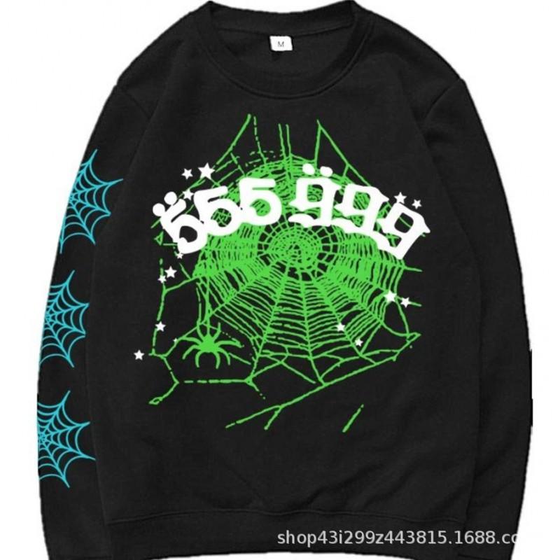 Herren Übergroßes Kapuzenpullover-Set Mit Spinnennetz-Grafikdruck Winterlich Warm Fleecegefüttert Streetwear