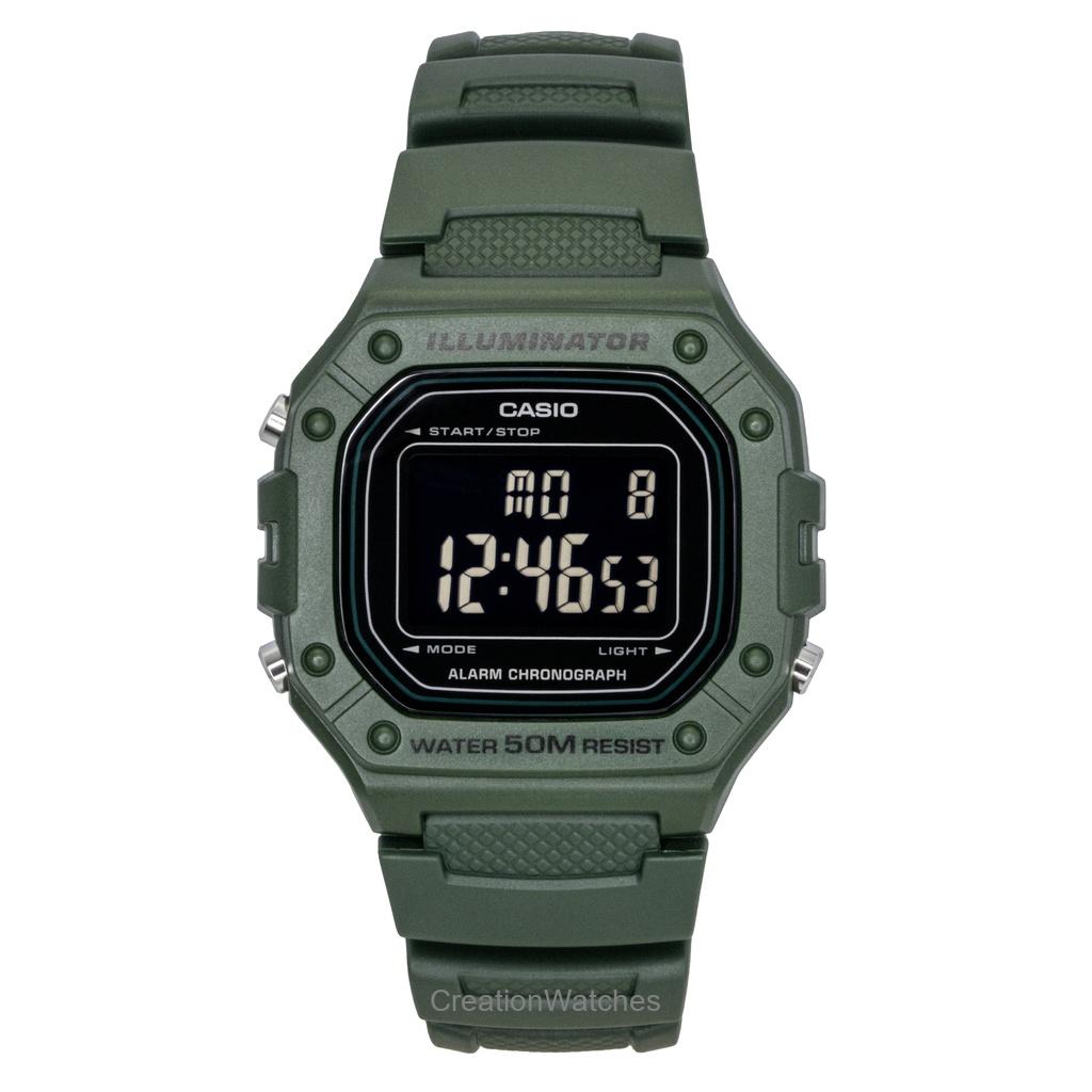 

Casio Стандартные цифровые полимерные ремешки Кварцевые часы W-218H-3BV Мужские чёрный