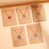 5 Pcs Fashion Boho Colorful Butterfly Necklaces Set for Women Korea Style Pendant Necklace Cute Jewelry Gift Wholesale 2024 New