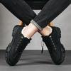 Winter Boots Man Velvet Warm Plush Shoes Casual Platform Snow Boots Fashion Low-top PU Leather Cotton Men's Shoes Ankle Booties