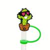 New 8PCS Cartoon Straw Decorations – Sweet Silicone Straw Sleeves, Dust Plugs & Caps for Parties