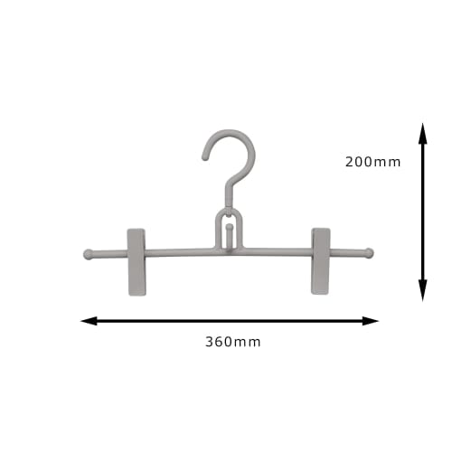 Shinkohanger Mono Closet Skirt Hanger Set of 2 with Clips, Connecting Hooks, and Swivel Hooks, Gray, 36 X 20 X 3 Cm
