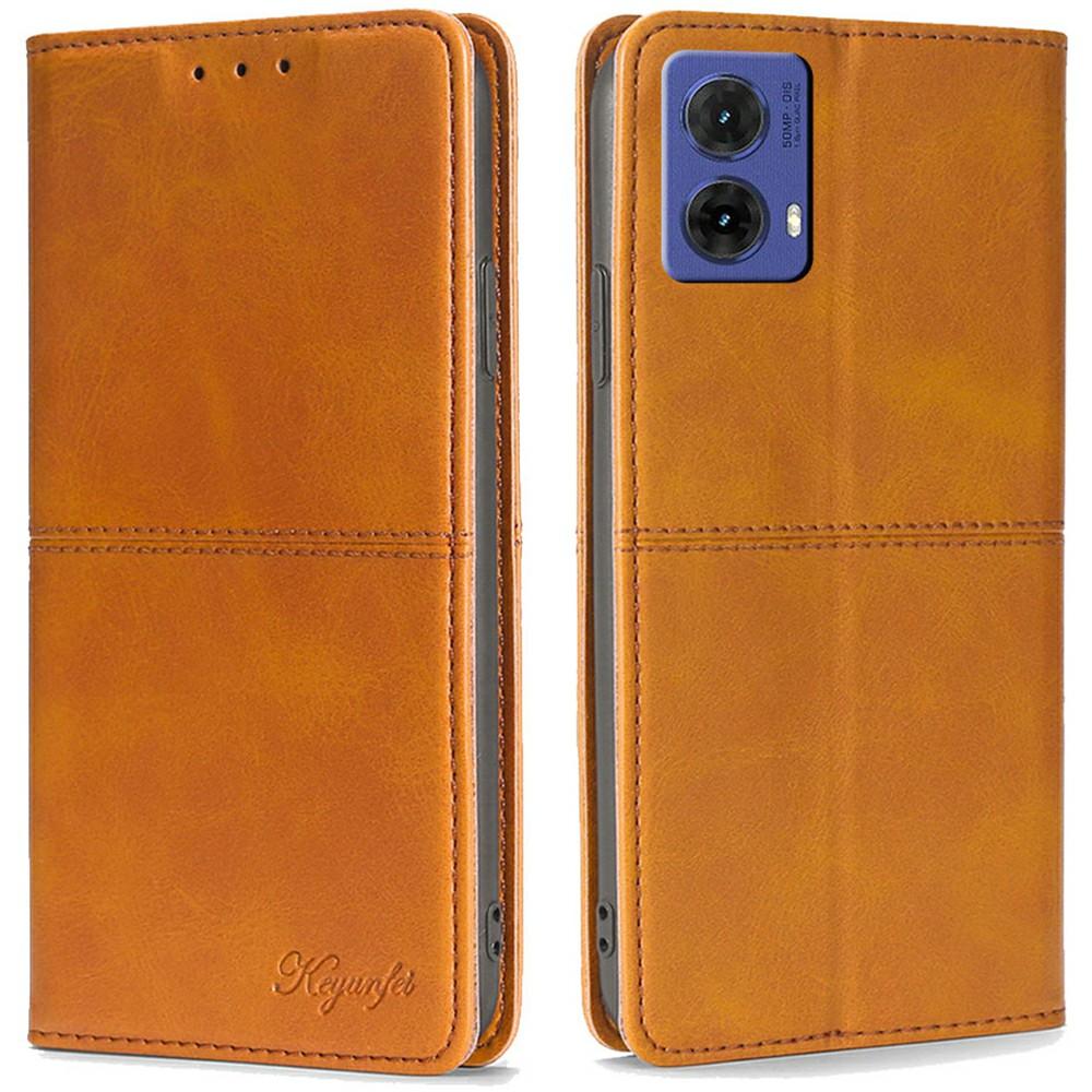 For Motorola Moto G85 5G/S50 Neo 5G Case Card Slots Cowhide Texture Phone Leather Cover
