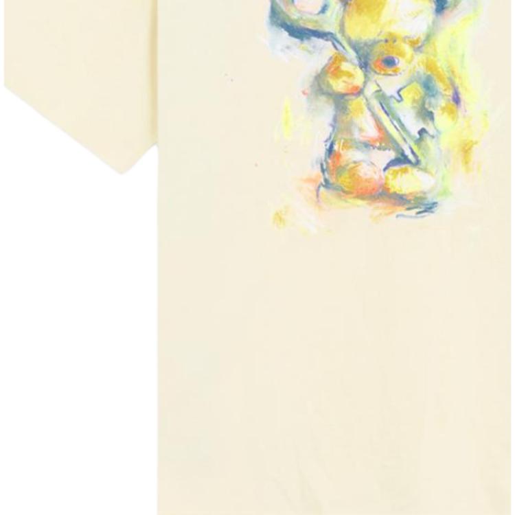 WE11DONE Cartoon Pattern Printed Round Neck Short Sleeve T-Shirt Unisex Tops Off-White WD-TT3-24-752-U-BG