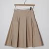 Black Pleated Midi Skirt: Women's A-line Casual Swing for Spring & Autumn - Petite Sizes Available