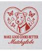 MATCHGLOBE Doggy Heart Oversized Tee (Light Grey)
