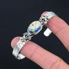 Friendship Day Deal Sterling Silver K2 Jasper Stone Boho Flower Bangle Bracelet