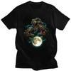 Dinosaur Moon Funny Parody Meme T Shirt for Men Tshirts Fashion Streetwaer Short Sleeve Tee Shirt Slim Fit Clothing