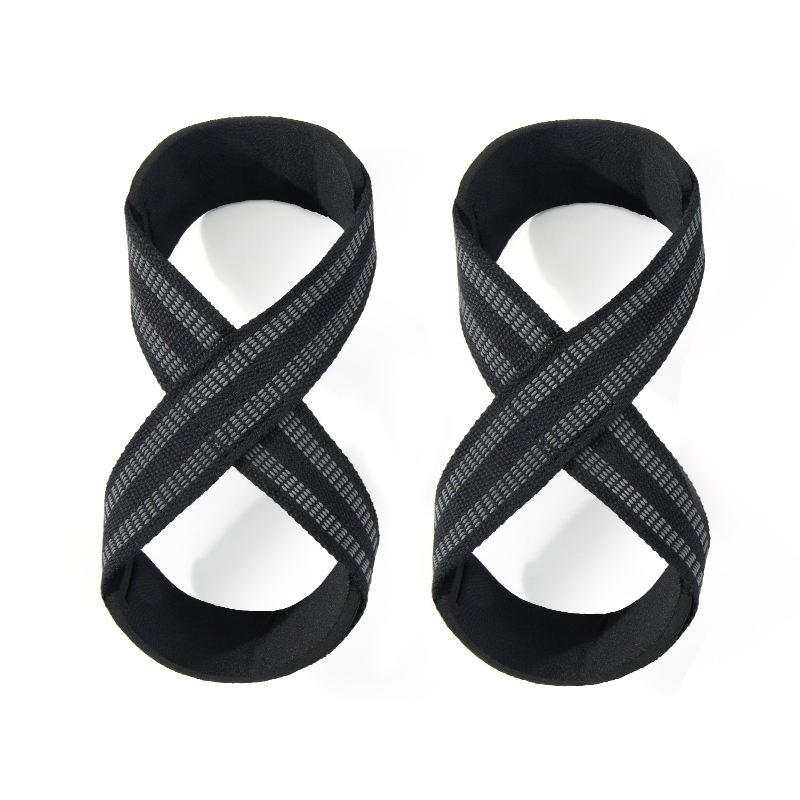 Wholesale Custom Logo Gym Training Wrist Straps Figure 8 Heavy Duty Weight Weightlifting Lifting Straps