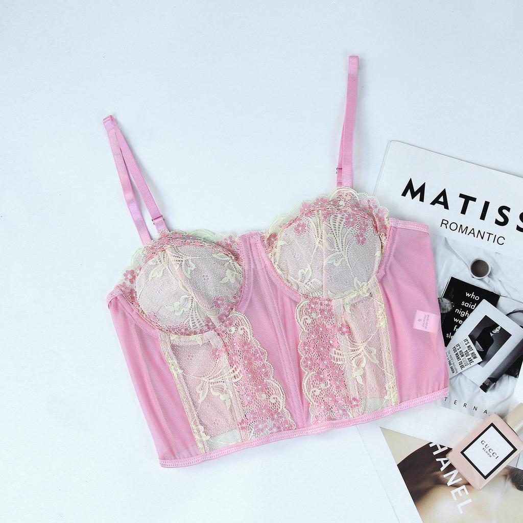 Women Summer Floral Lace Sexy Camisole Fashion Slim Bodycon Basic Suspender Tops Party Ins Streetwear Retro Mesh Camis