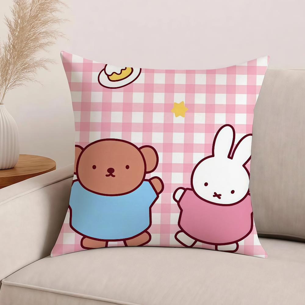 Cartoon MMiffy Pillow Case Office Cushions Suitable For Sofa Car Bedroom Decorative Cushion Cover