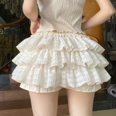 Kawaii Φούστα Σορτς Lolita Γυναικεία Βολάν Πατςγουόρκ Πολλαπλών Στρώσεων Ψηλόμεση Y2k Balletcore Μίνι Φούστα Καλοκαιρινό Πάρτι Κλαμπ