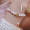 White Jade Fortune Bracelet, Natural Hetian Jade White Jade Bracelet, Chinese Style Long Chain White Jade Bracelet with Fortune Charm, Niche for