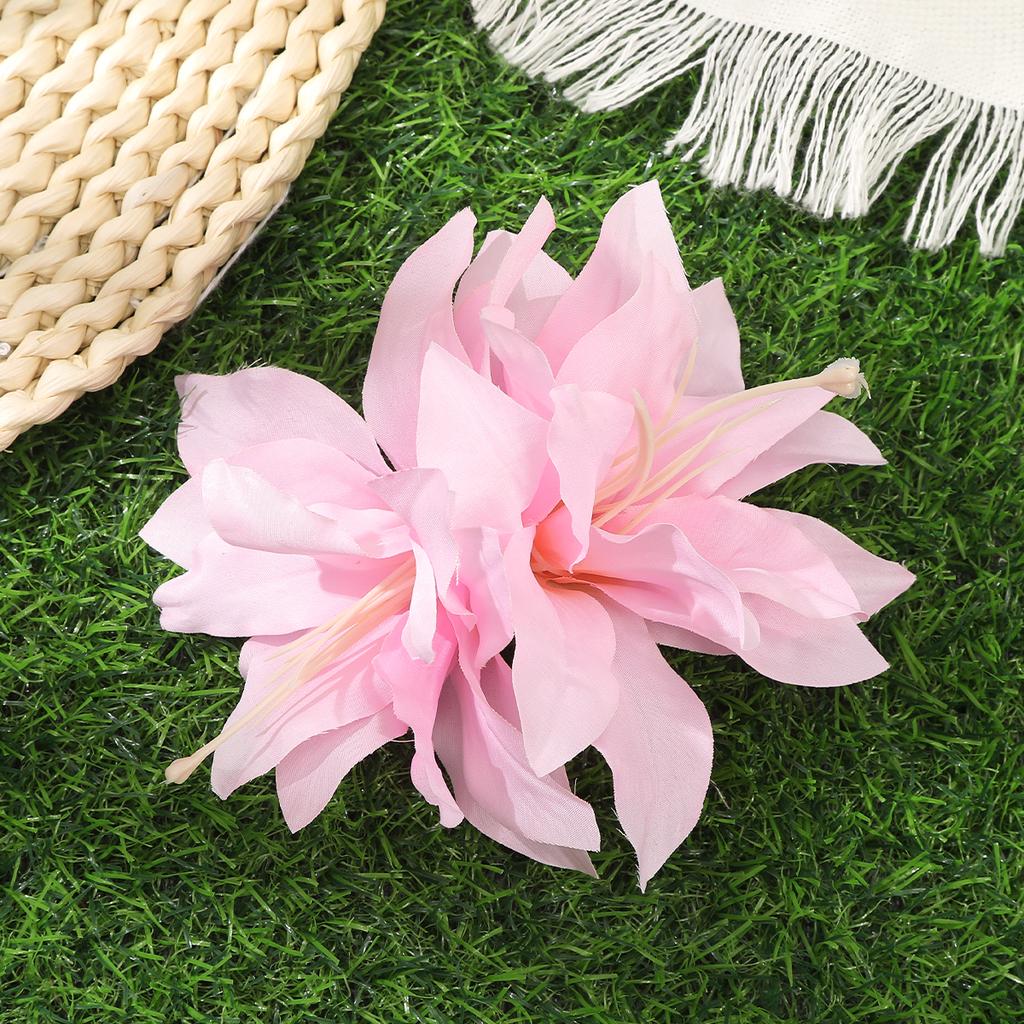 AWAYTR Solid Color Artificial Lily Duckbill Hairpin Floral Hair Clips Valentine Headwear Girl Hair Accessories Festival Gift