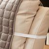 Winter Flannel Solid Color Square Sofa Cover with Plush Cushion Pad One Piece Set for Cozy Home Decor