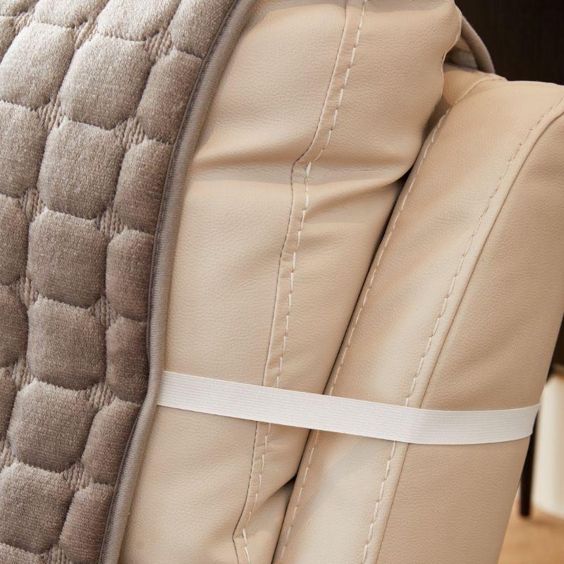 Winter Flannel Solid Color Square Sofa Cover with Plush Cushion Pad One Piece Set for Cozy Home Decor