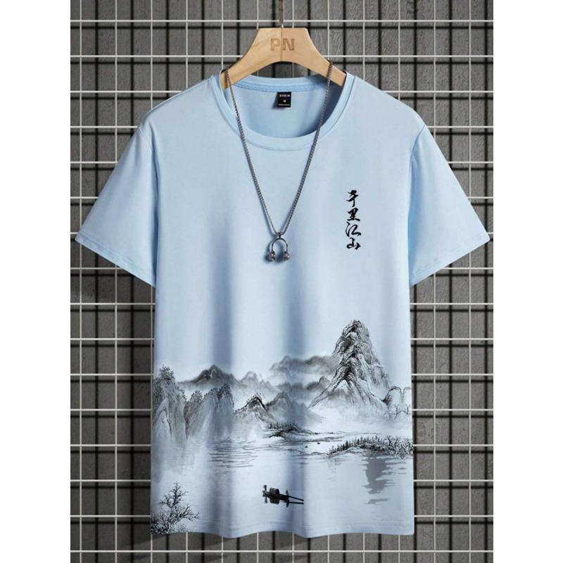 Fashion Splash Ink Graphic Printed T-shirt Clothing Large Size Short Sleeve T-shirts Top 2026 New Daily Casual Men's T Shirt