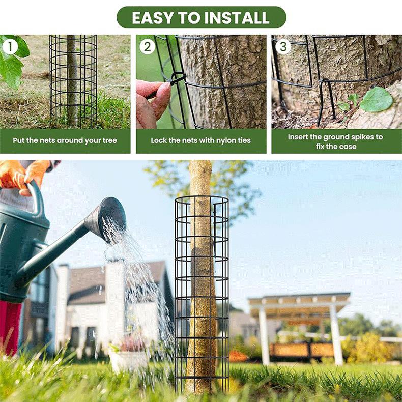 6 Pk Tree Trunk Protector Enhanced Tree Trunk Protection Guards With Metal Stakes Easy-Installation Iron Tree Trunk Protector